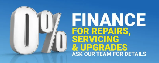 0% finance for repairs, servicing and upgrades – ask our team for details